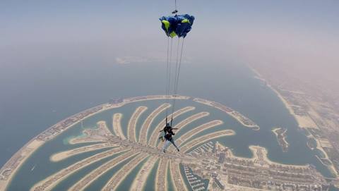 Skydiving over Palm Jumeirah